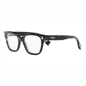 NEW FENDI WOMEN EYEGLASSES SQUARE DARK HAVANA CLEAR FENDI FE50055I 052 EYEWEAR